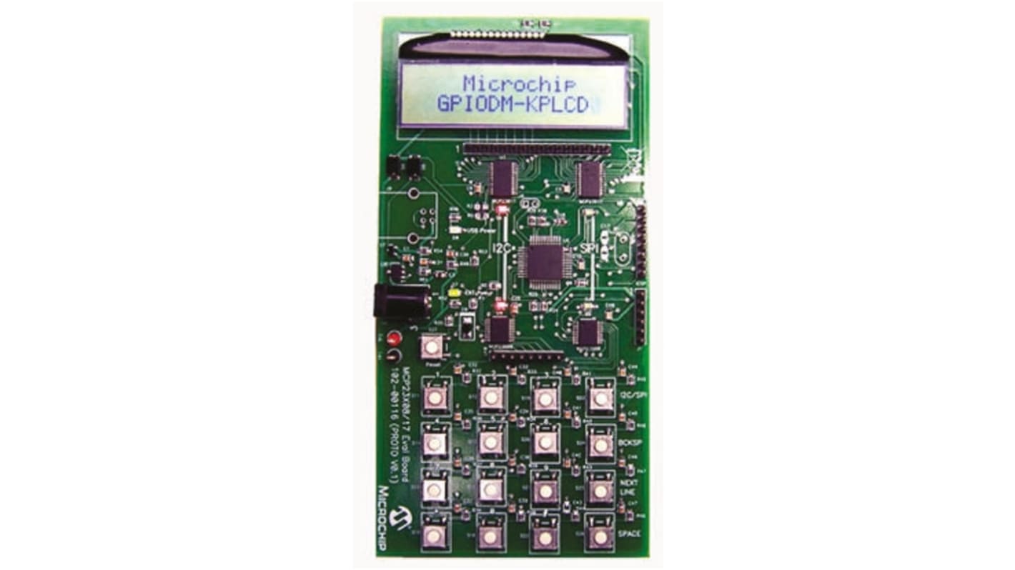 Microchip GPIO Expander Keypad & LCD Demonstrationskort