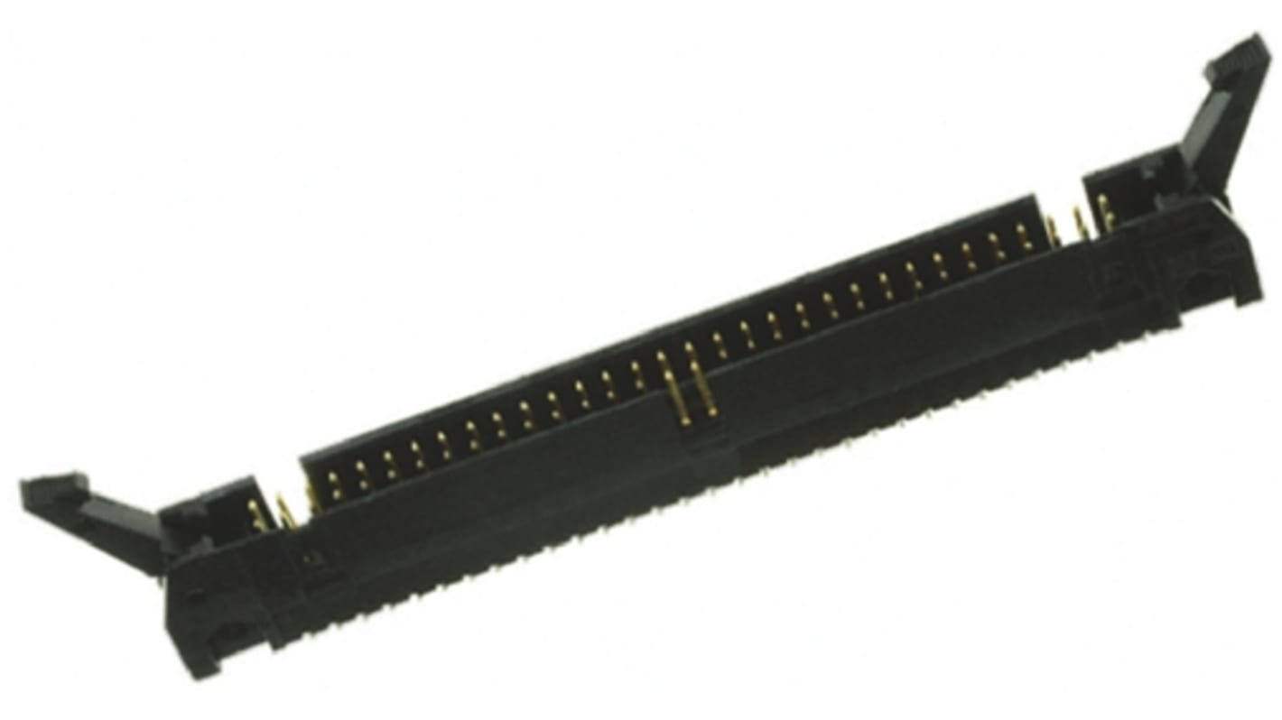 TE Connectivity AMP-LATCH Series Straight Through Hole PCB Header, 50 Contact(s), 2.54mm Pitch, 2 Row(s), Shrouded