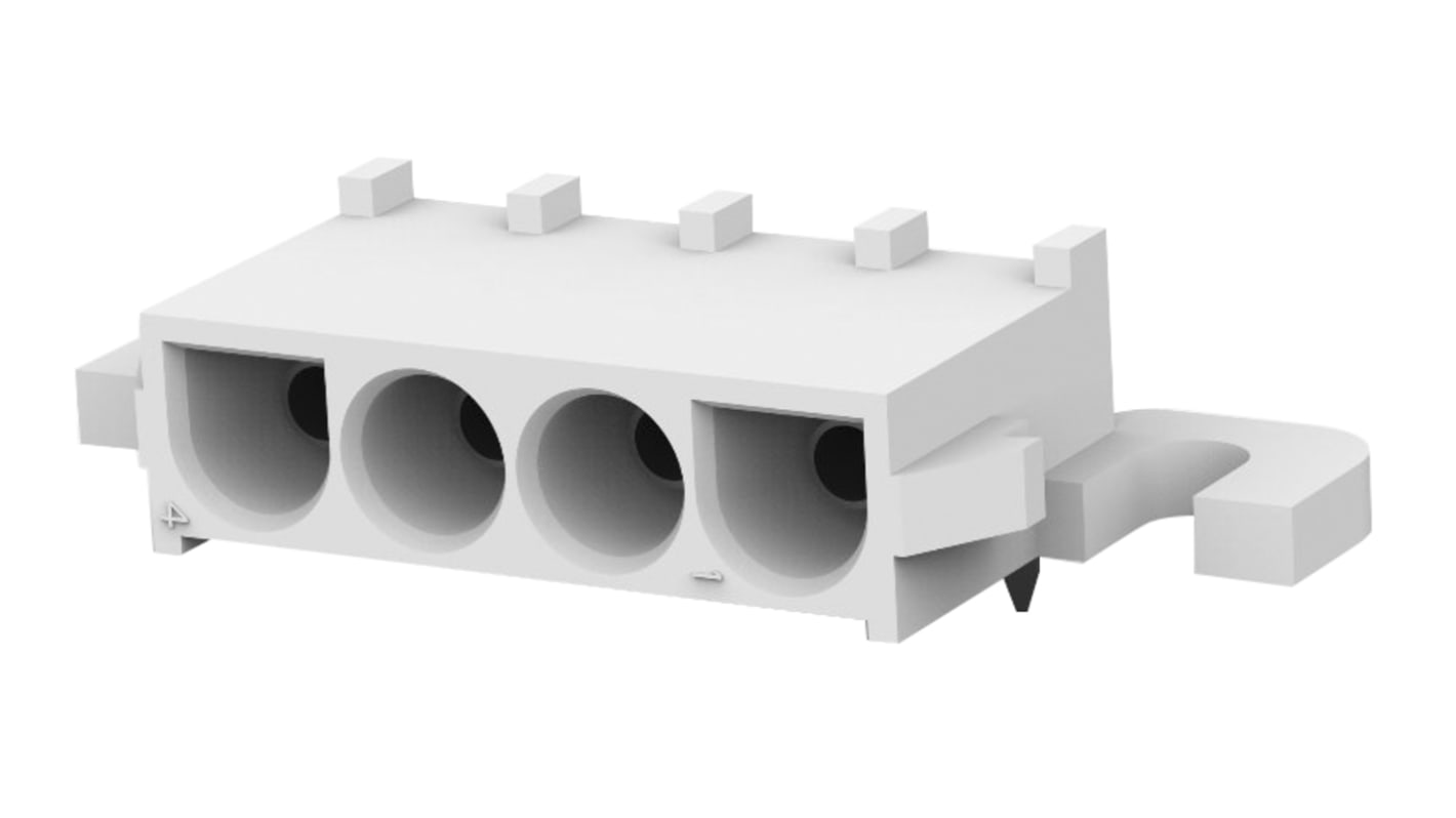 TE Connectivity Universal MATE-N-LOK Series Right Angle Through Hole Mount PCB Socket, 4-Contact, 6.35mm Pitch, Solder