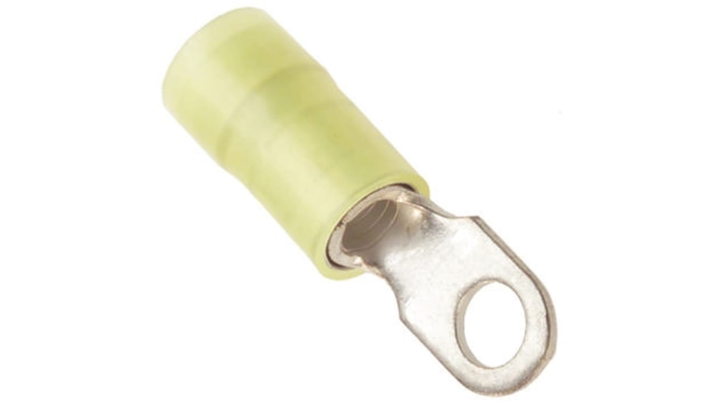 Molex, 19073 Insulated Crimp Ring Terminal, M4 (#8) Stud Size, Yellow