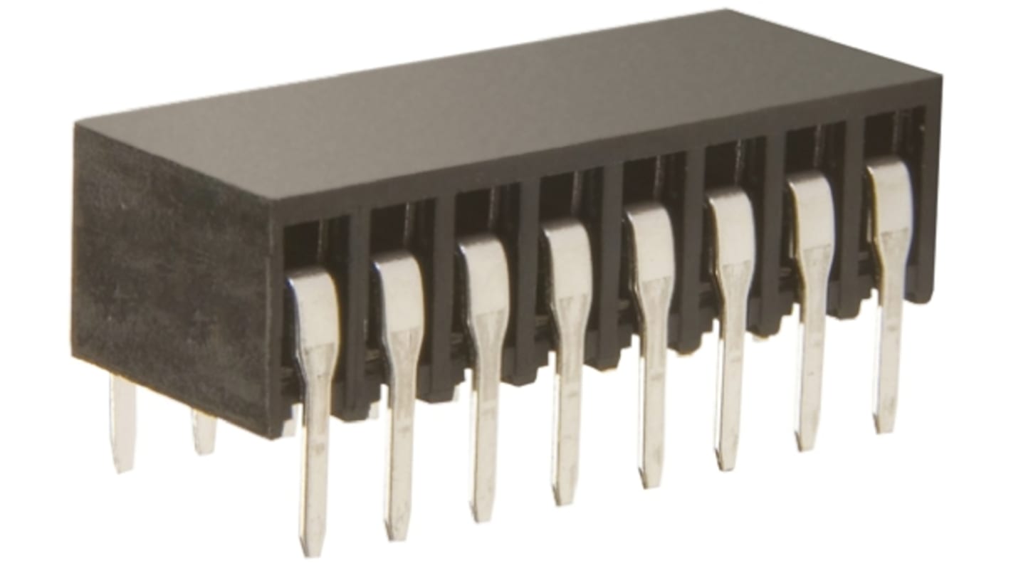 Conector hembra para PCB Ángulo de 90° HARWIN, de 16 vías en 2 filas, paso 2.54mm, 12A, Montaje en orificio pasante,