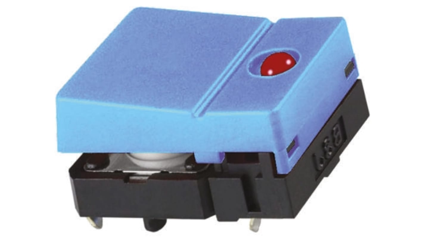 Blue Button Tactile Switch, SPST 50 mA @ 24 V dc 6.8mm Through Hole