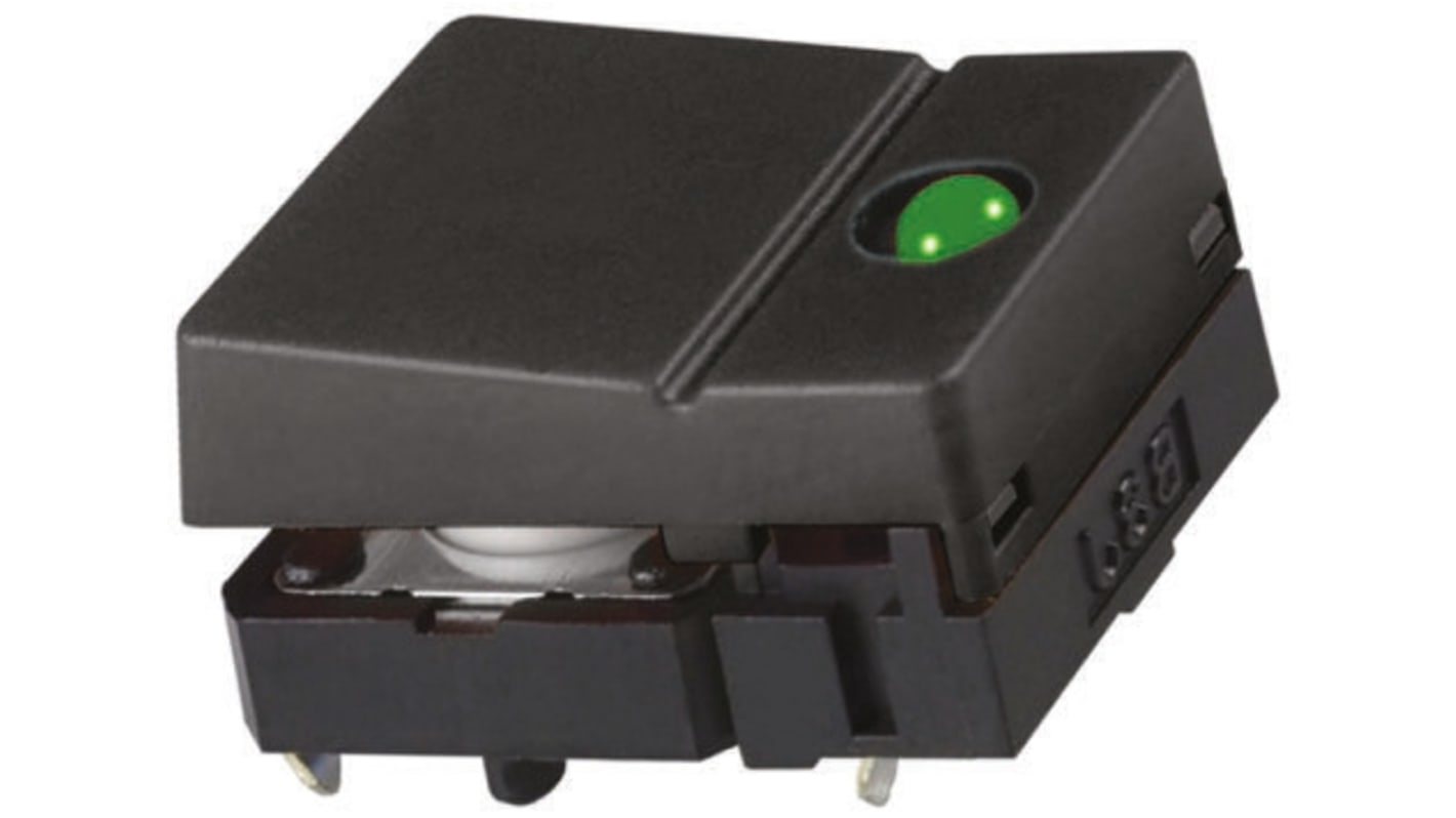 Omron Black Button Tactile Switch, SPST 50 mA @ 24 V dc 6.8mm Through Hole