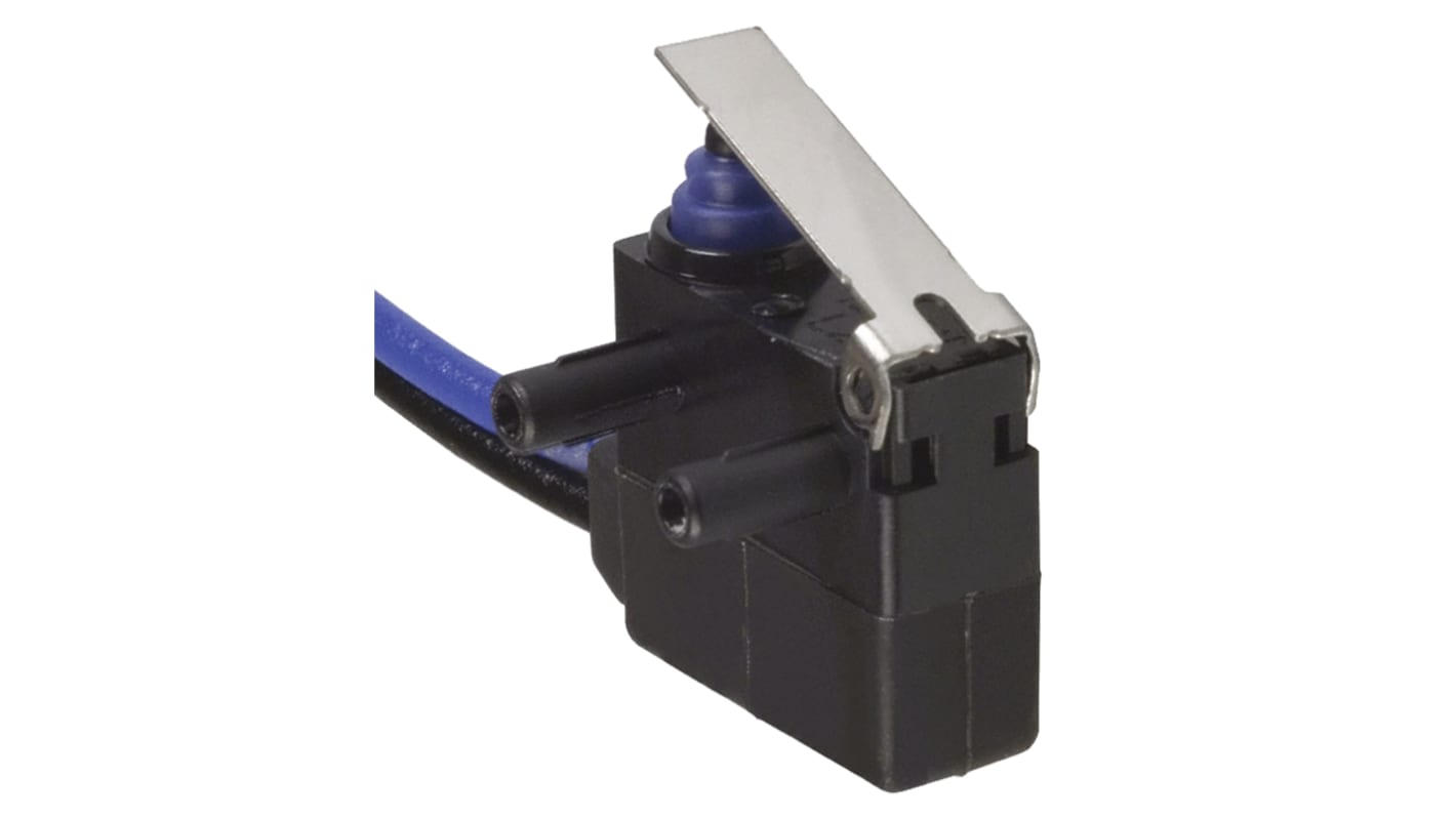 Omron Hinge Lever Micro Switch, Pre-wired Terminal, 2 A @ 12 V dc, SPST, IP67