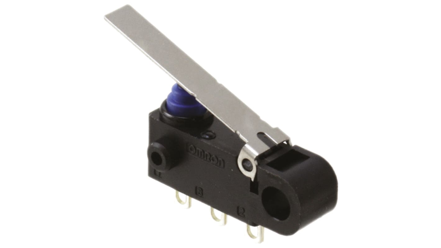 Omron Long Hinge Lever Micro Switch, Solder Terminal, 2 A @ 12 V dc, SPDT, IP67