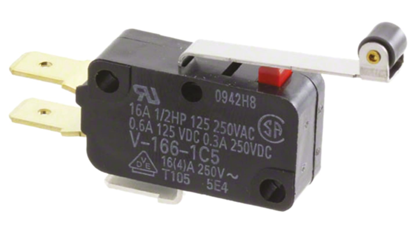 Microinterruttore, Omron, SP-CO, 16 A a 250 V c.a., IP40, A saldare