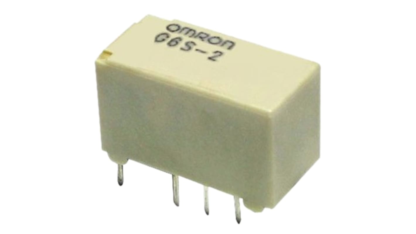 Omron PCB Mount Signal Relay, 9V dc Coil, 2A Switching Current, DPDT