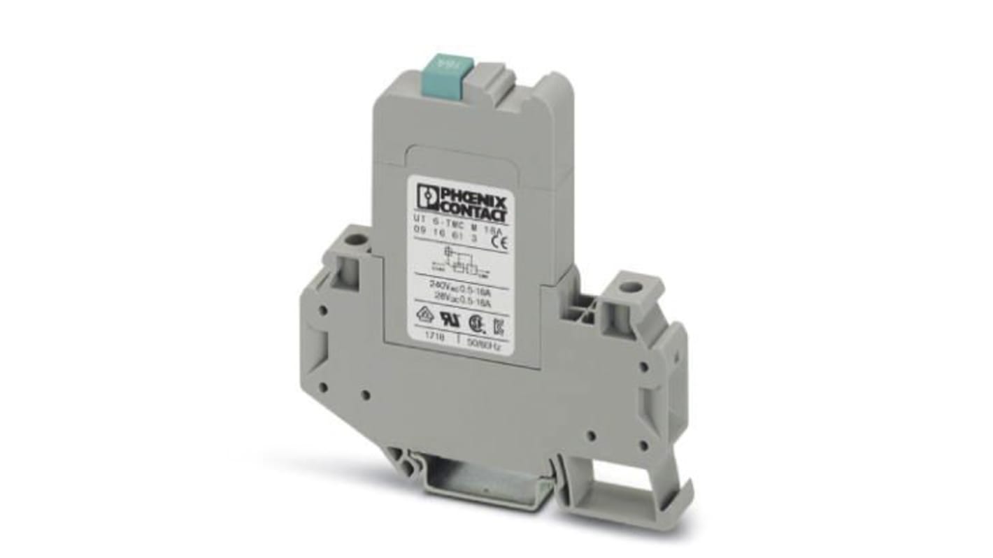 Phoenix Contact CLIPLINE Thermal Circuit Breaker - UT 6-TMC Single Pole 250V Voltage Rating DIN Rail Mount, 16A Current