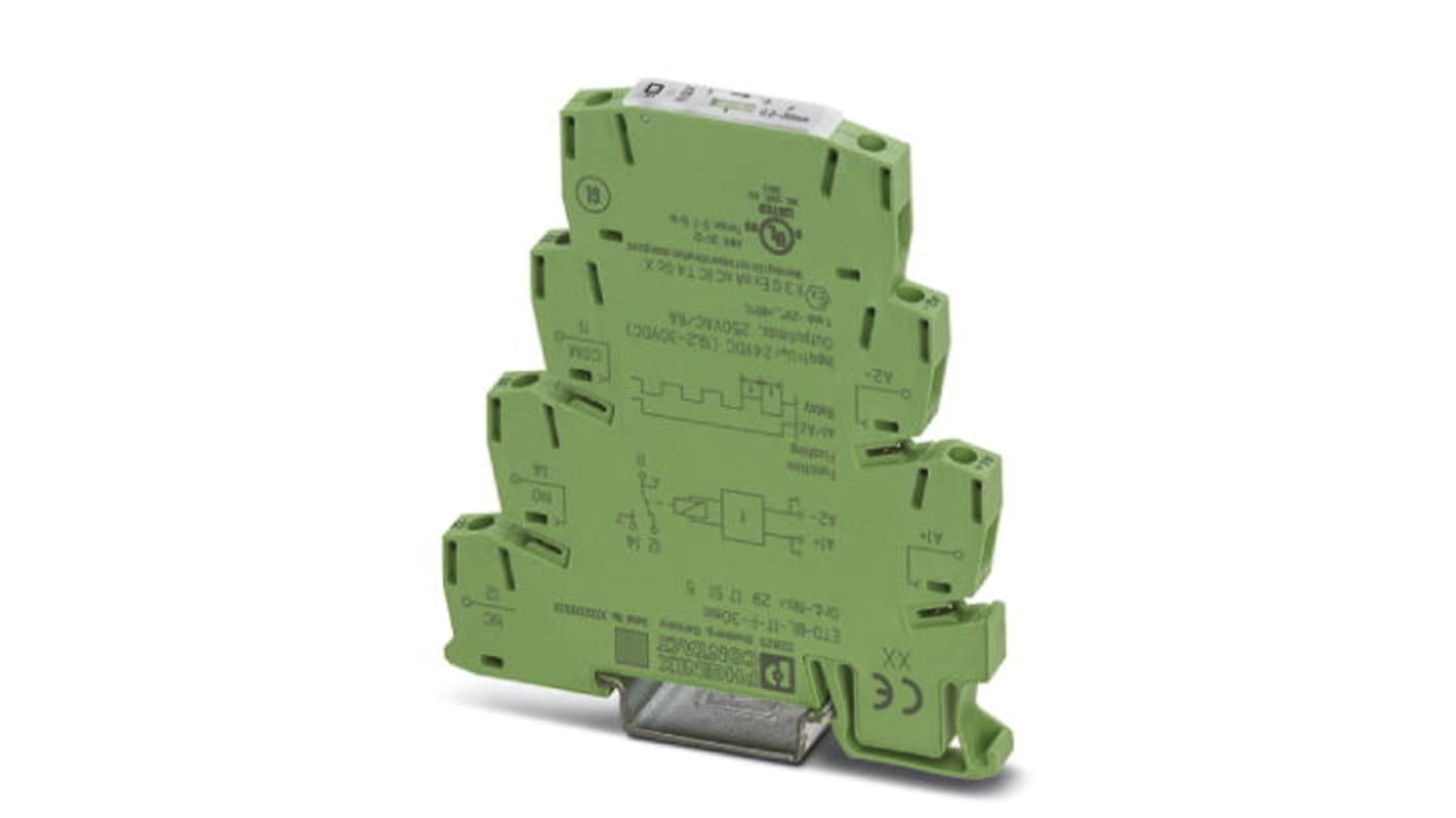 Phoenix Contact ETD-BL-1T-F- 30MIN Series DIN Rail Mount Timer Relay, 19.2 → 30V dc, 1-Contact, 0.3 →