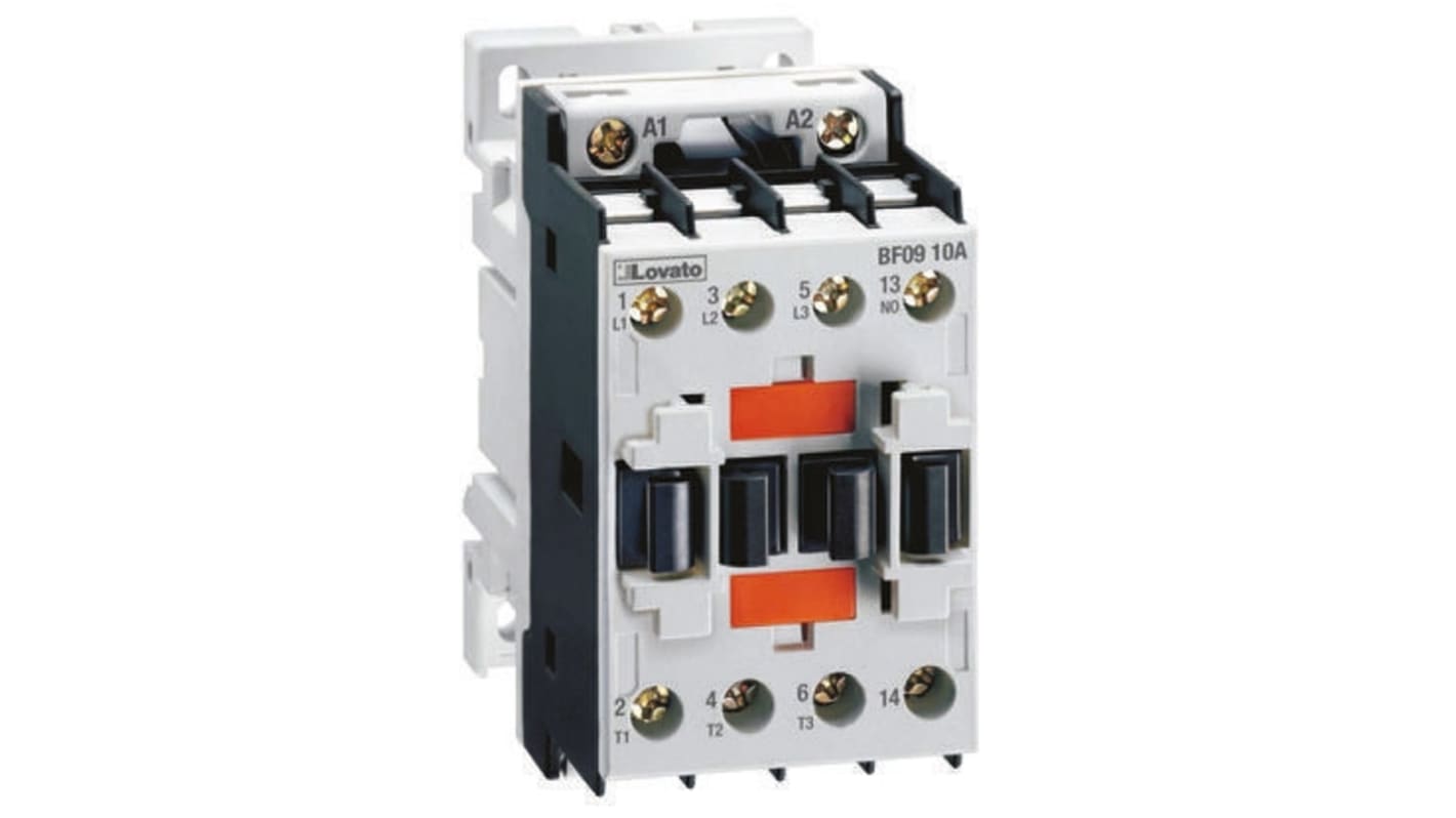 Contactor Lovato Naranja BF de 3 polos, 3 NA, 18 A, bobina 110 V ac, 7,5 kW