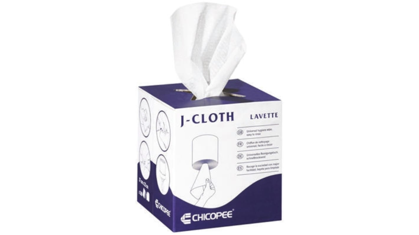 Toallitas desechables para Limpieza general Chicopee J-Cloth Lavette de color Blanco, en Pack de 300