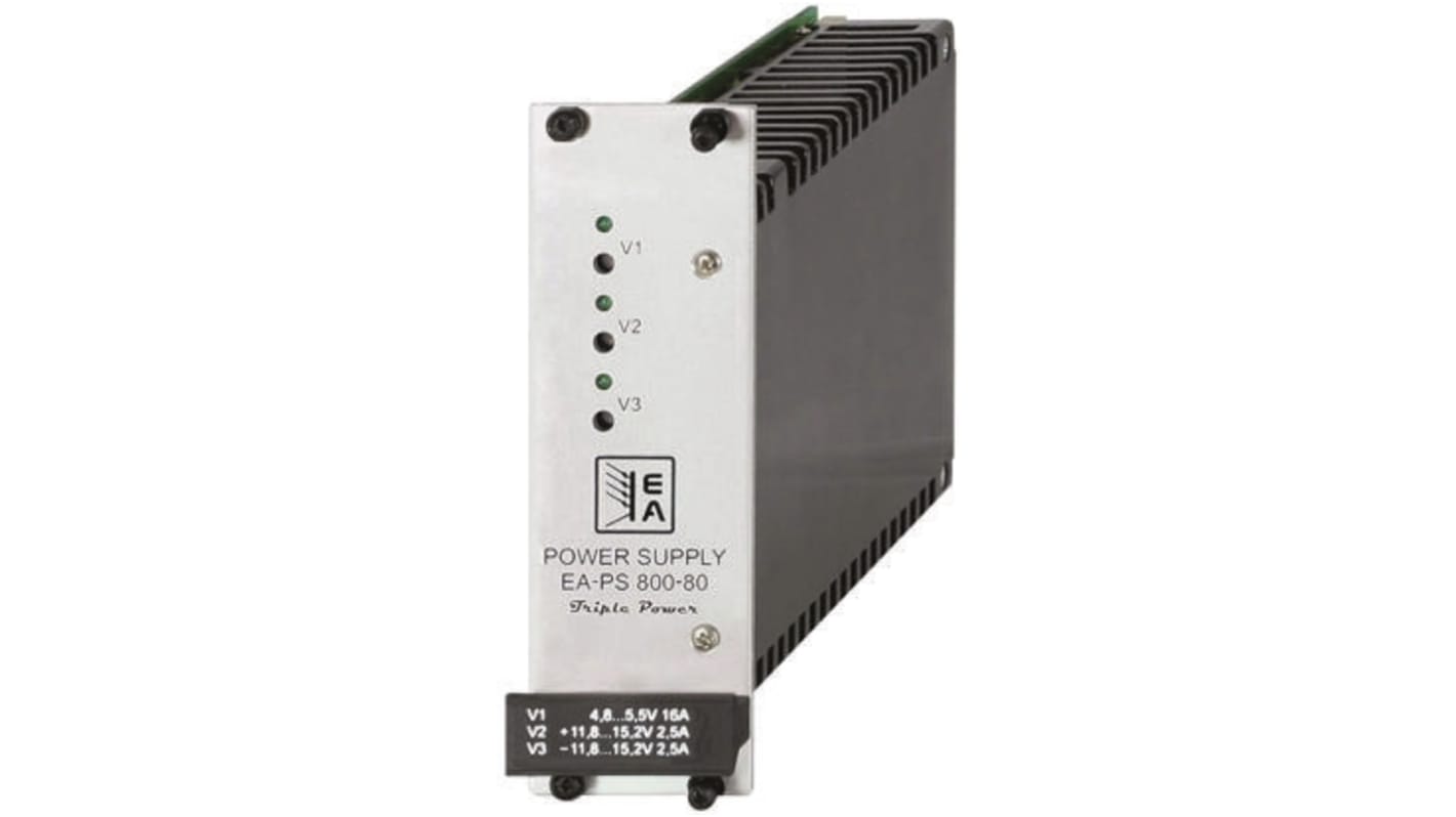 EA Elektro-Automatik 80W Switch-mode strømforsyninger 3 udgange, 5 V dc, ±12 V dc