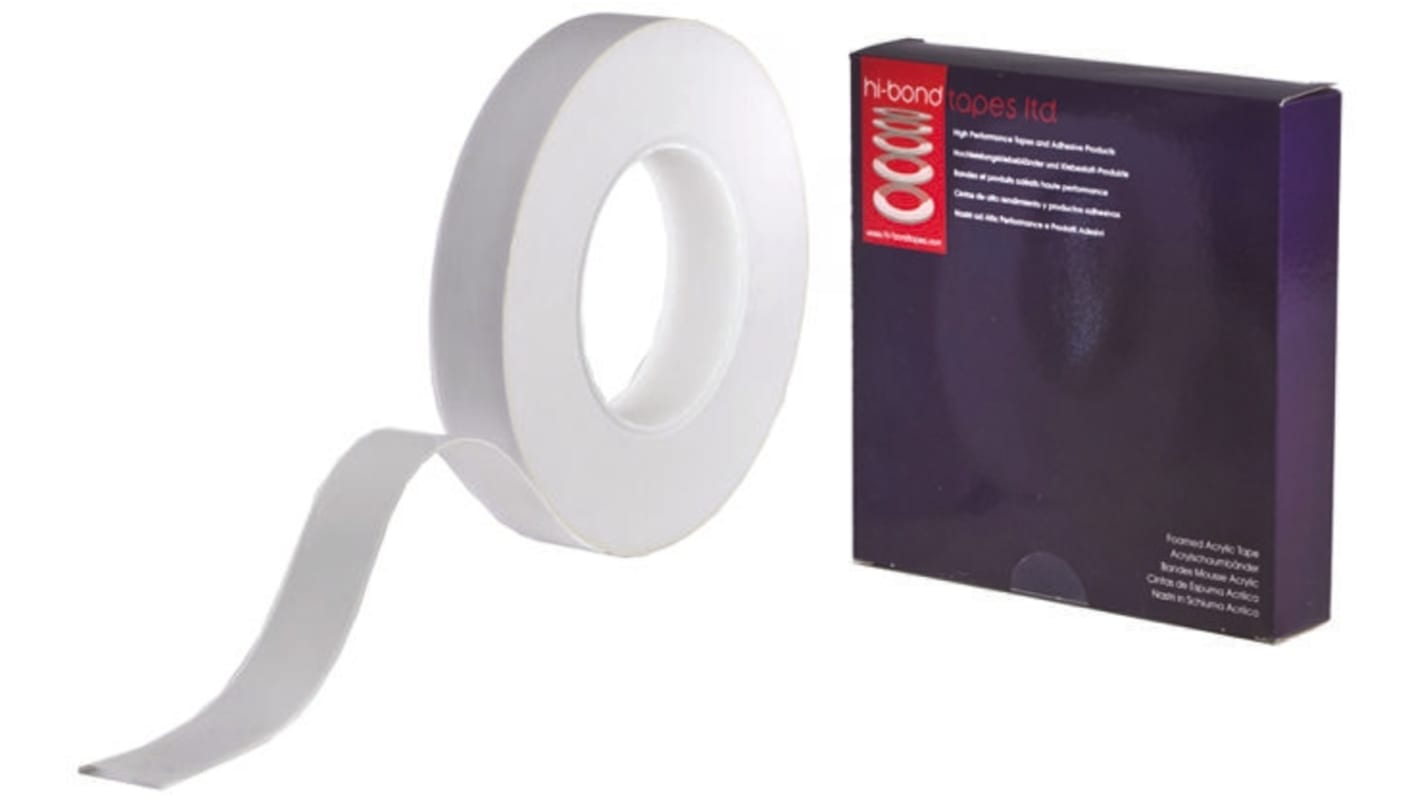 Hi-Bond VST 7025W White Foam Tape, 19mm x 33m, 0.25mm Thick