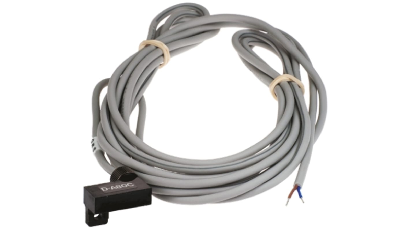 SMC DA-80C Series Reed Switch, 3m Fly Lead, Rail Mounted