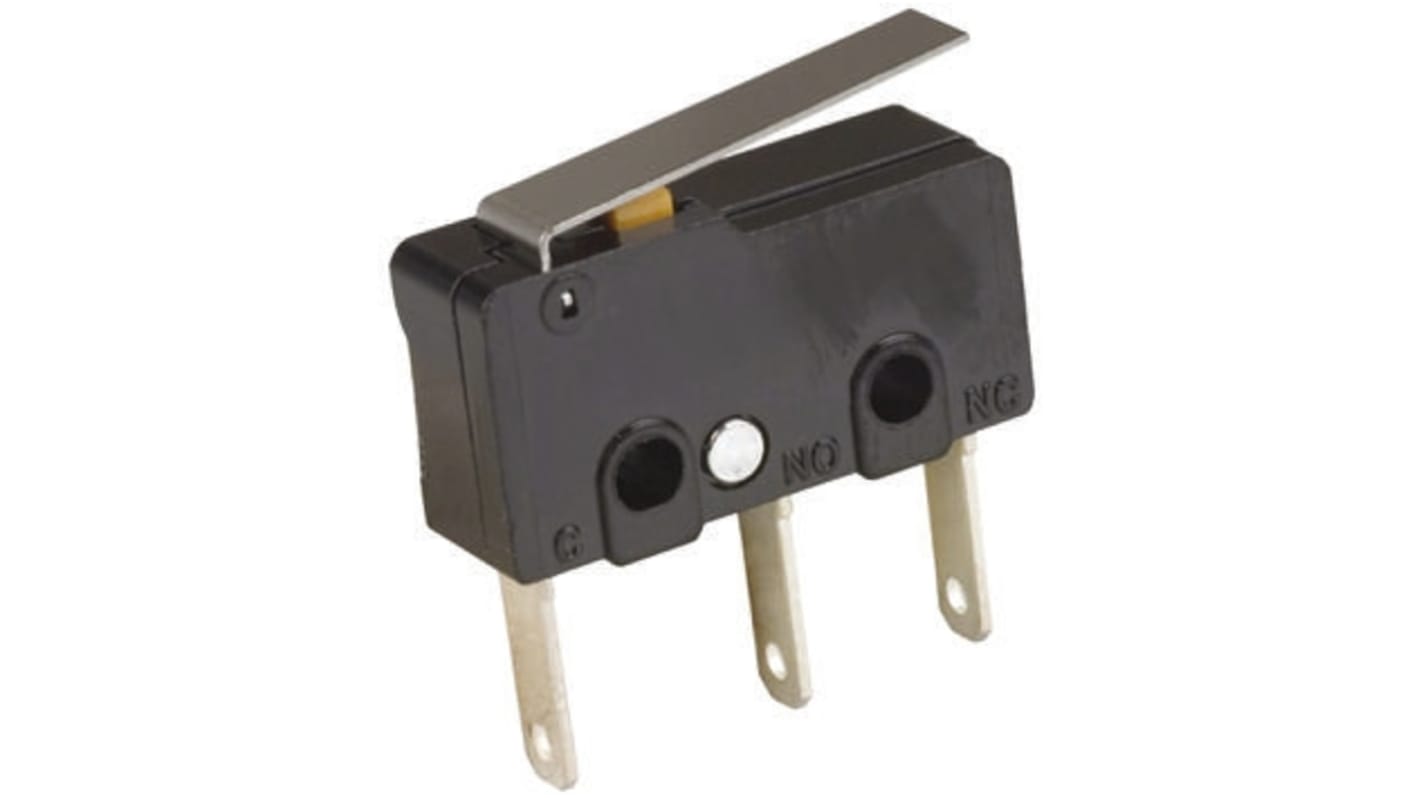 Omron Hinge Lever Micro Switch, Tab Terminal, 5 A @ 125 V ac, SPDT, IP40