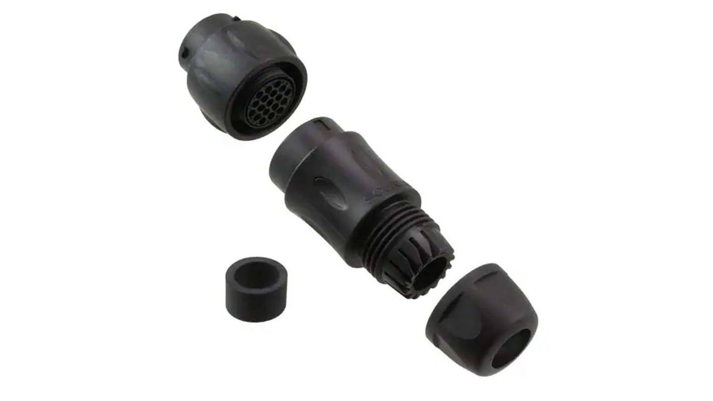 Souriau Circular Connector, 19 Contacts, In-line, Plug, Male, IP68, IP69K, UTS Series