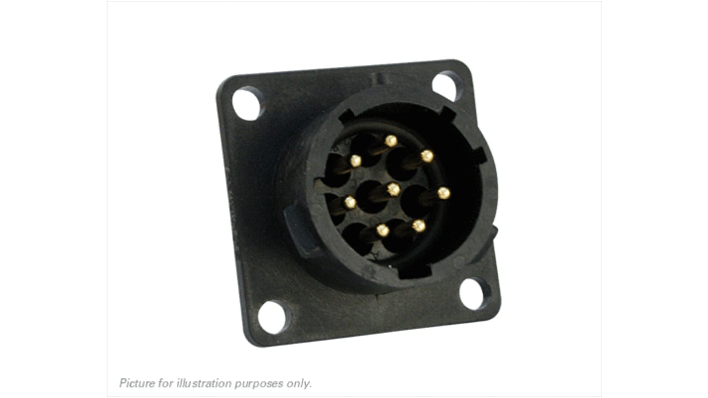 Souriau Circular Connector, 8 Contacts, Flange Mount, Plug, Male, IP68, IP69K, UTS Series