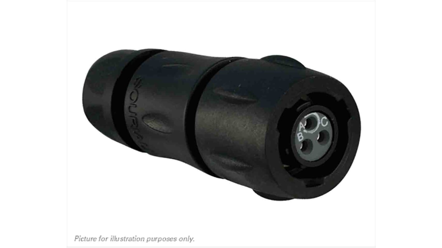 Souriau Circular Connector, 3 Contacts, Cable Mount, Socket, Female, IP68, IP69K, UTS Series
