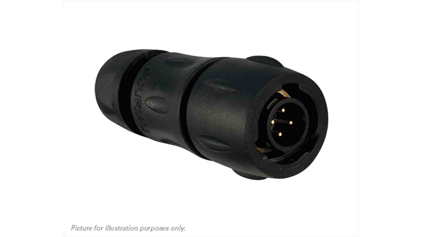 Conector circular Souriau Sunbank by Eaton hembra serie UTS de 4 vías macho, tamaño carcasa 8, montaje aéreo, IP68,