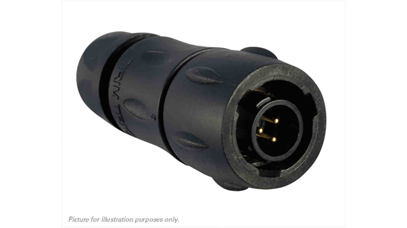 Souriau Circular Connector, 3 Contacts, Cable Mount, Socket, Male, IP68, IP69K, UTS Series