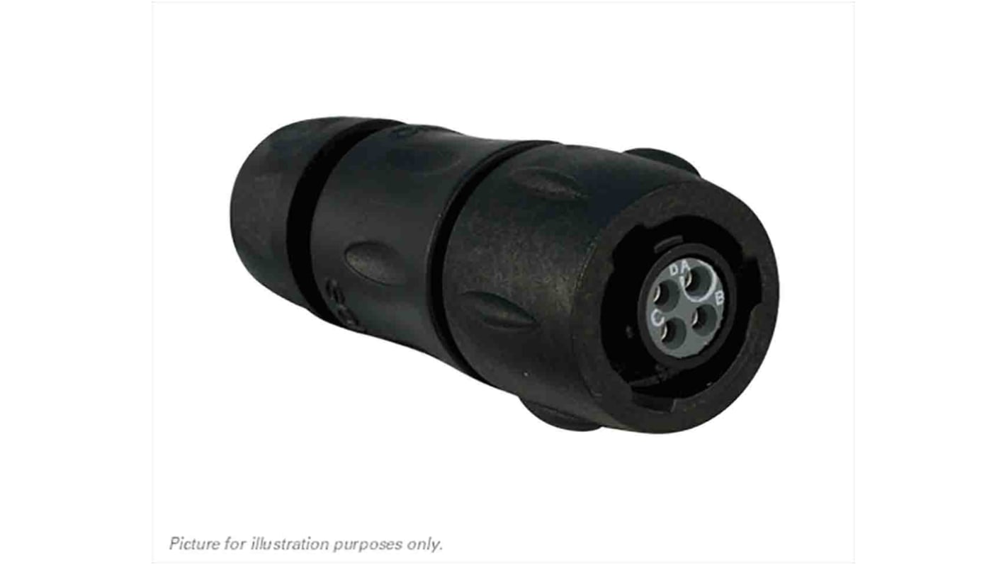 Souriau Circular Connector, 4 Contacts, Cable Mount, Plug, Female, IP68, IP69K, UTS Series