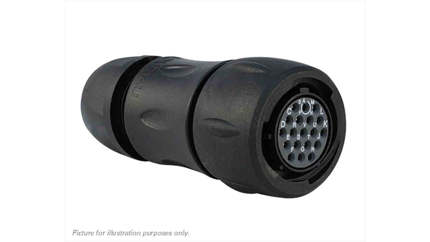 Souriau Circular Connector, 19 Contacts, Cable Mount, Socket, Female, IP68, IP69K, UTS Series