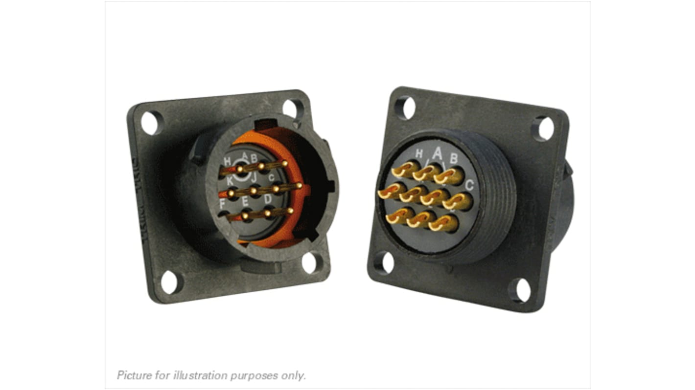 Souriau Sunbank by Eaton Circular Connector, 10 Contacts, Flange Mount, Plug, Male, IP68, IP69K, UTS Series