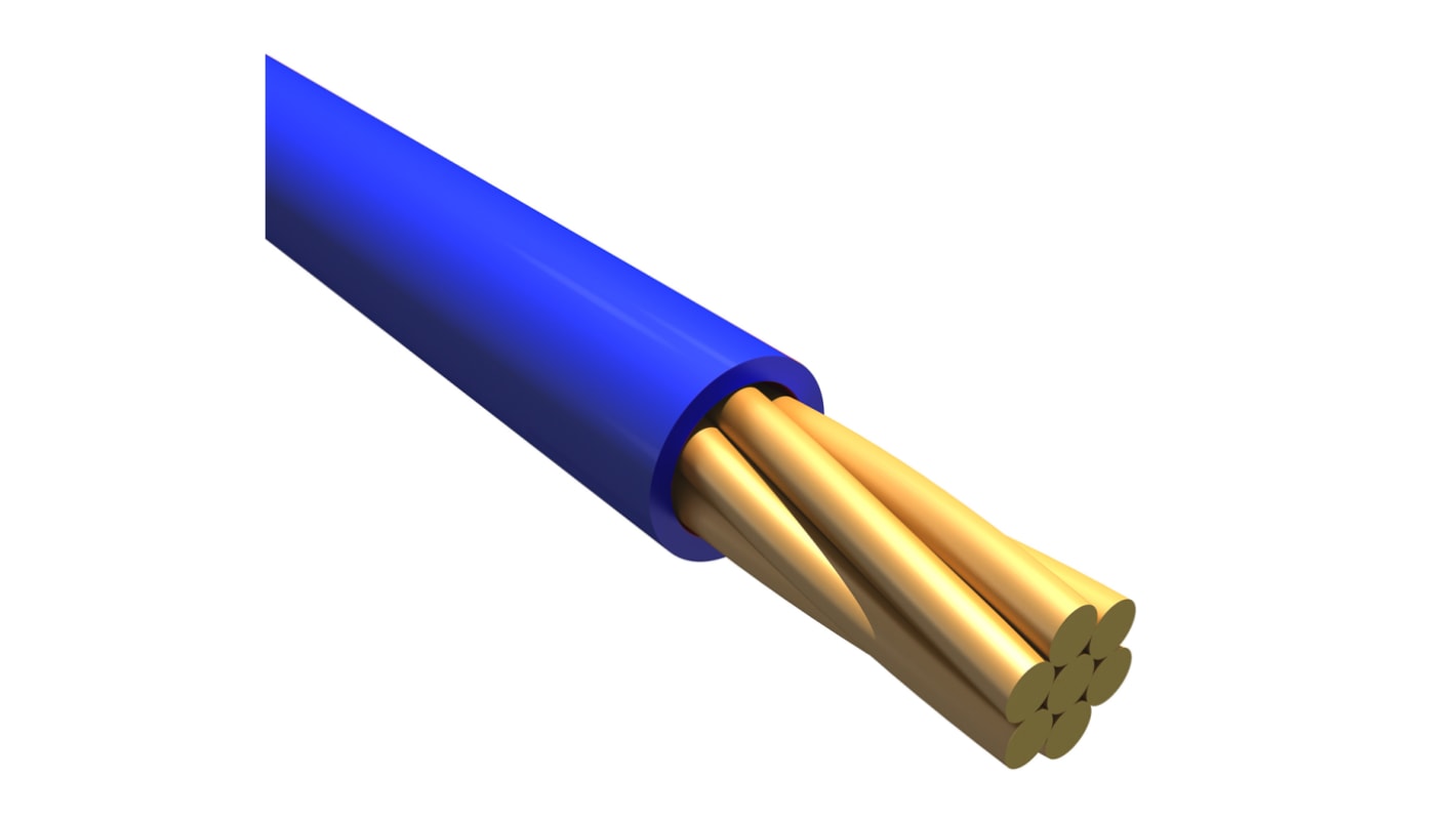 Alpha Wire Einzeladerleitung 0,13 mm², 26 AWG 30m Blau MPPE isoliert Ø 0.97mm 7/0,16 mm Litzen UL11028