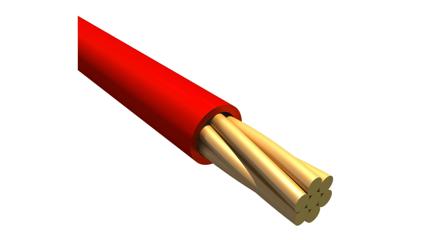 Alpha Wire Einzeladerleitung 5,2 mm², 10 AWG 30m Rot MPPE isoliert Ø 3.66mm 105/0,25 mm Litzen UL11028