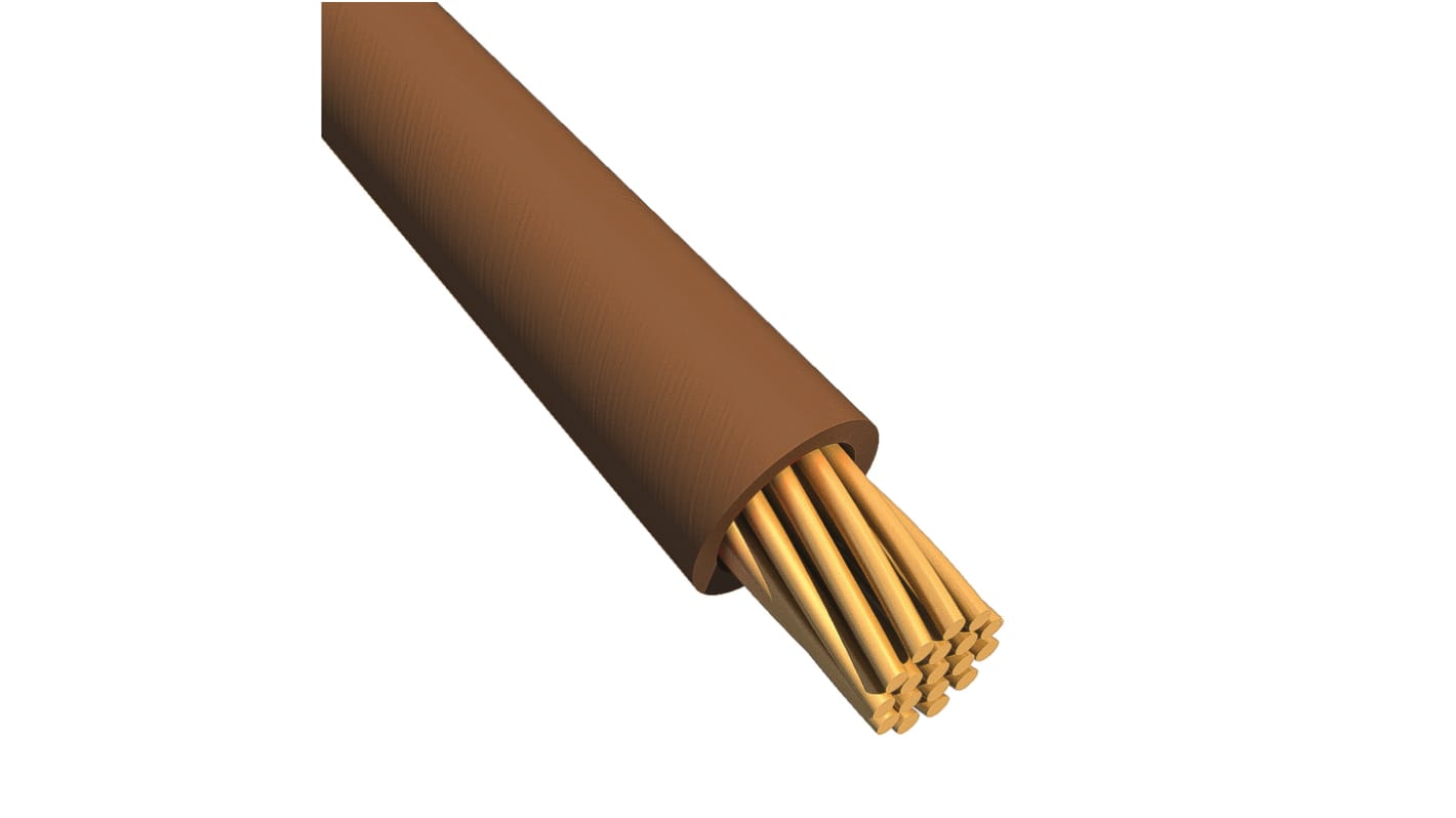 Alpha Wire EcoWire Series Brown 1.3 mm² Hook Up Wire, 16 AWG, 26/0.25 mm, 30m, MPPE Insulation