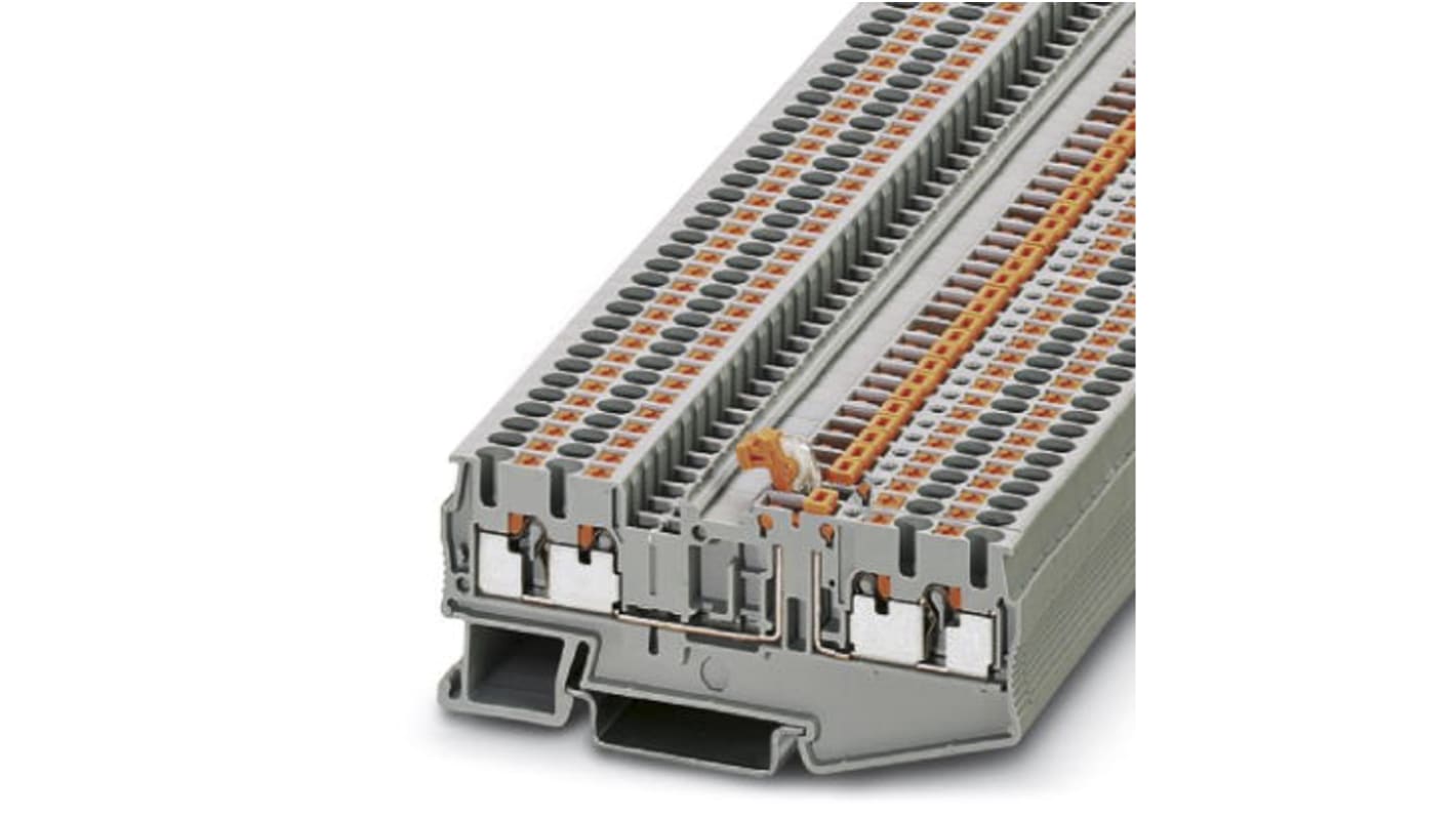 Phoenix Contact PT 2.5-QUATTRO-MT Series Grey Knife Disconnect Terminal Block, 0.14 → 4mm², Single-Level, Push