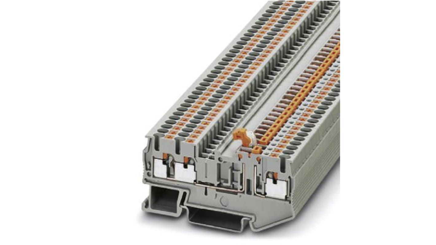 Phoenix Contact PT 2.5-TWIN-MT Series Grey Knife Disconnect Terminal Block, 0.14 → 4mm², Single-Level, Push In
