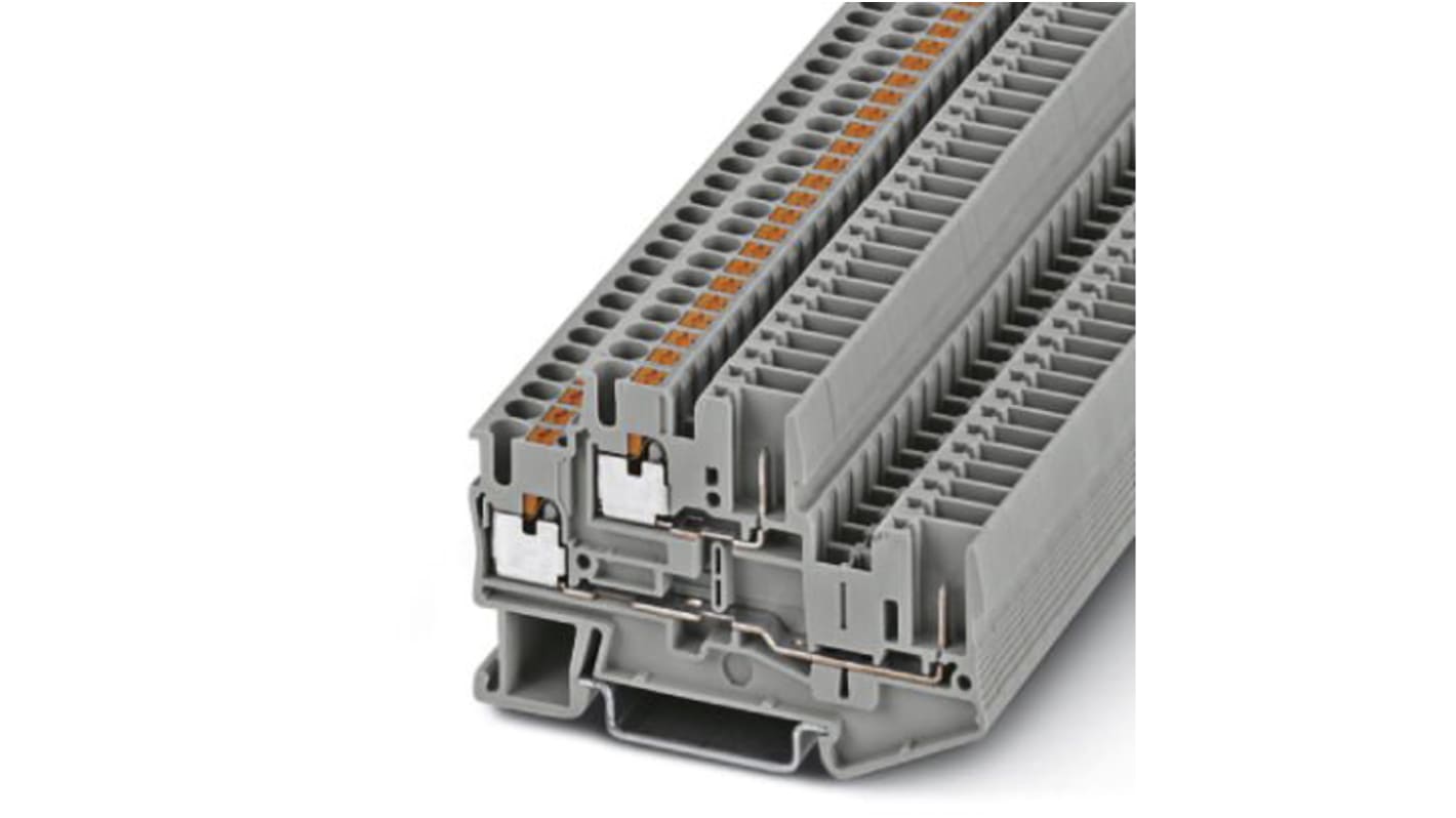 Phoenix Contact PTTB 2.5/2P Series Grey Double Level Terminal Block, 0.14 → 4mm², Double-Level, Plug In