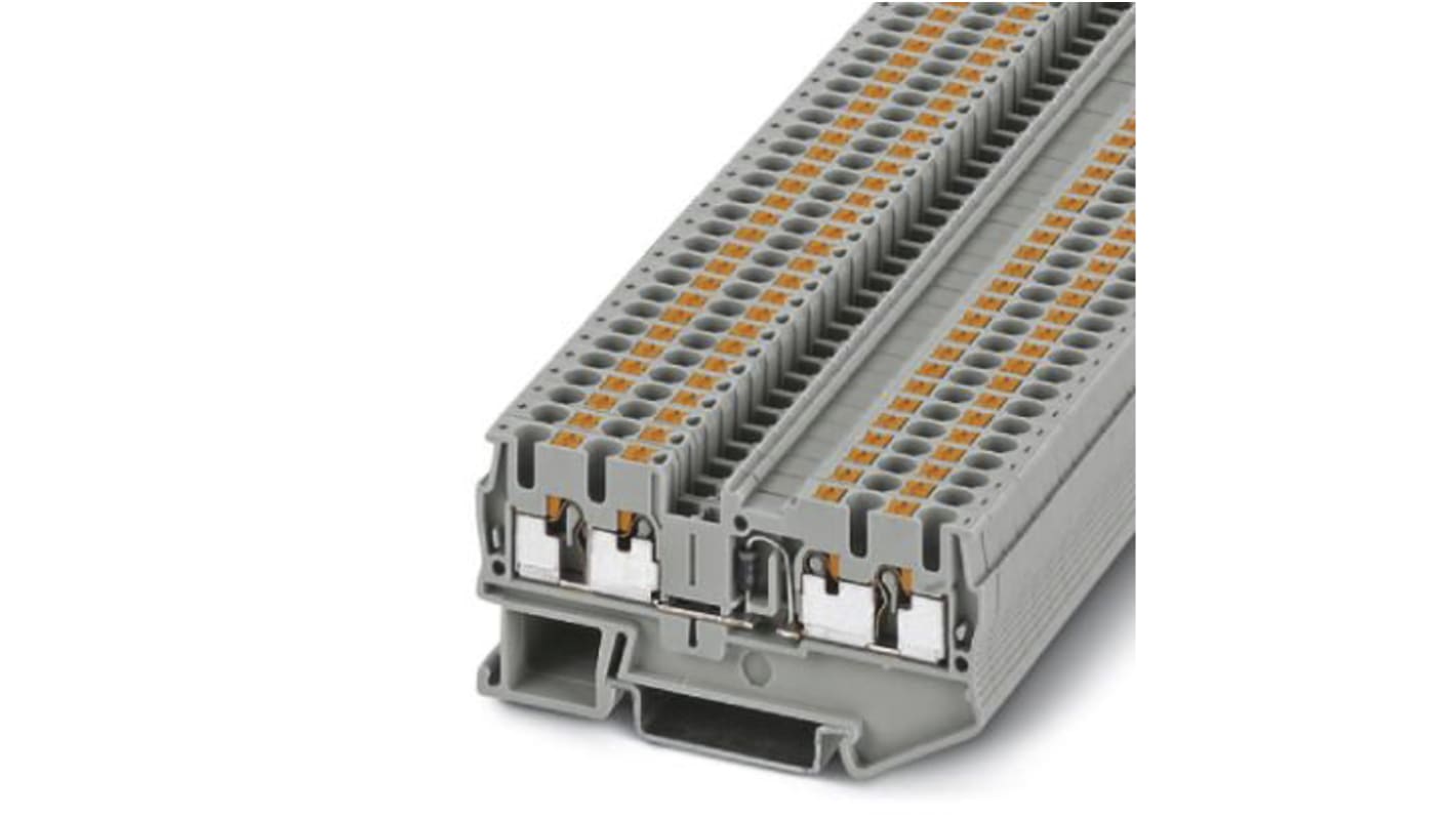 Phoenix Contact PT 2.5-QUATTRO-DIO/L-R Series Grey Feed Through Terminal Block, 0.14 → 4mm², Single-Level, Push