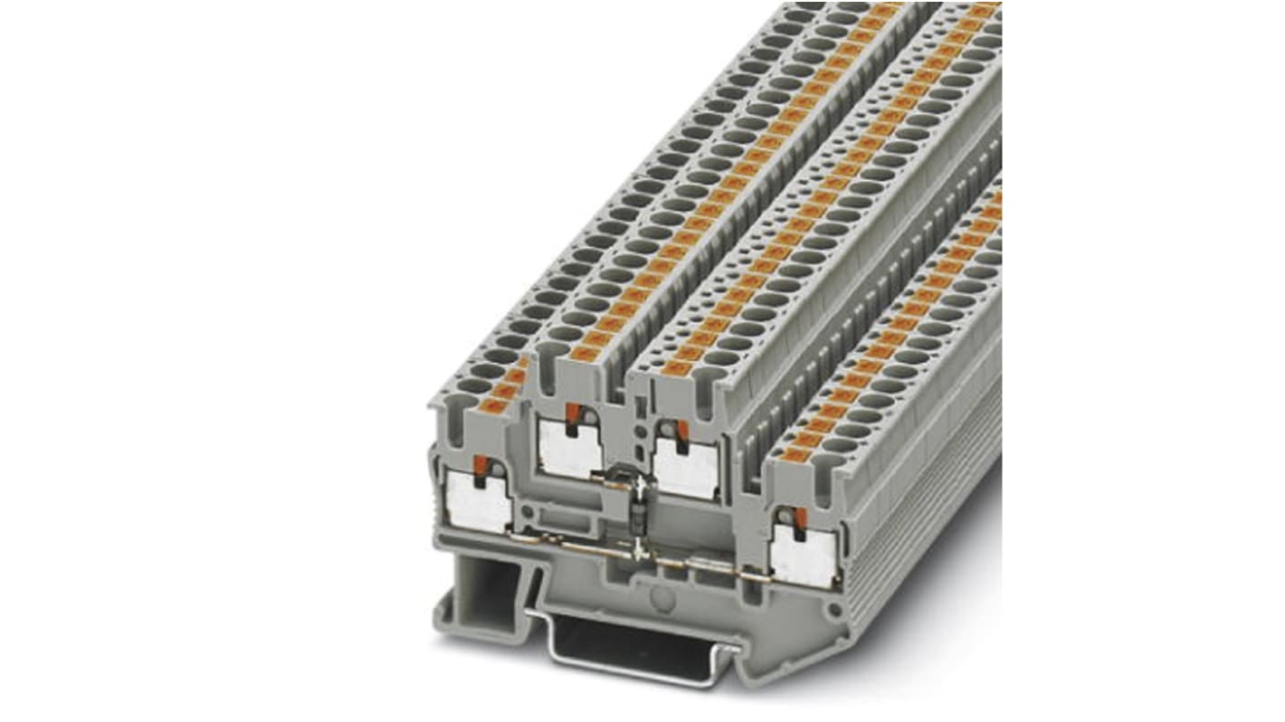 Phoenix Contact PTTB 2.5-DIO/U-O Series Grey Double Level Terminal Block, 0.14 → 4mm², Double-Level, Push In