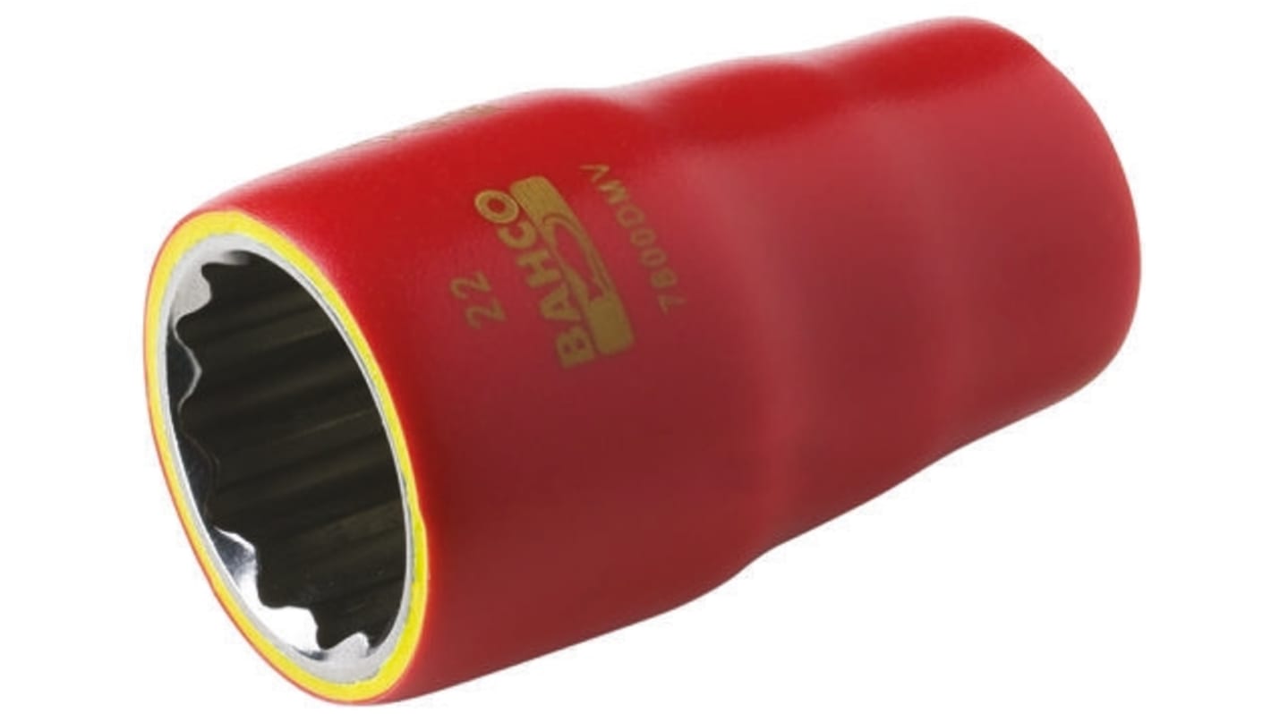 Bahco 1/2 in Drive 8mm Insulated Standard Socket, 12 point, VDE/1000V, 50 mm Overall Length