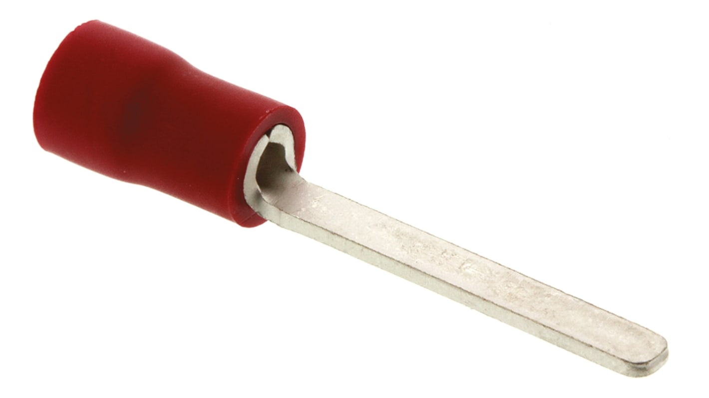 JST, FV Insulated Crimp Blade Terminal 18mm Blade Length, 0.25mm² to 1.65mm², 22AWG to 16AWG, Red