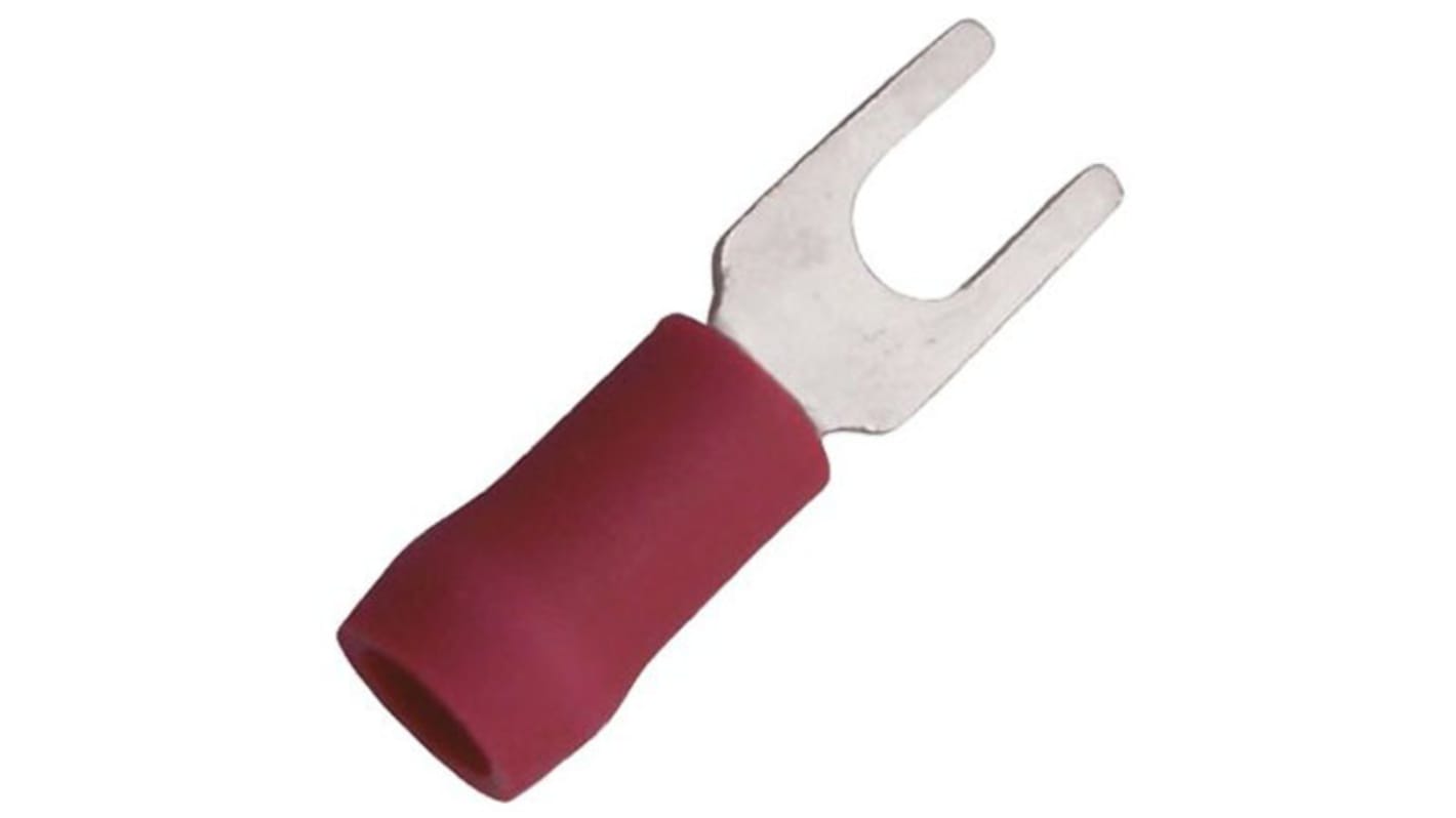 JST FVWS1.25 Rot Isoliert Gabelkabelschuh B. 6.4mm Vinyl, min. 0.2mm², max. 1.65mm² 22AWG 16AWG