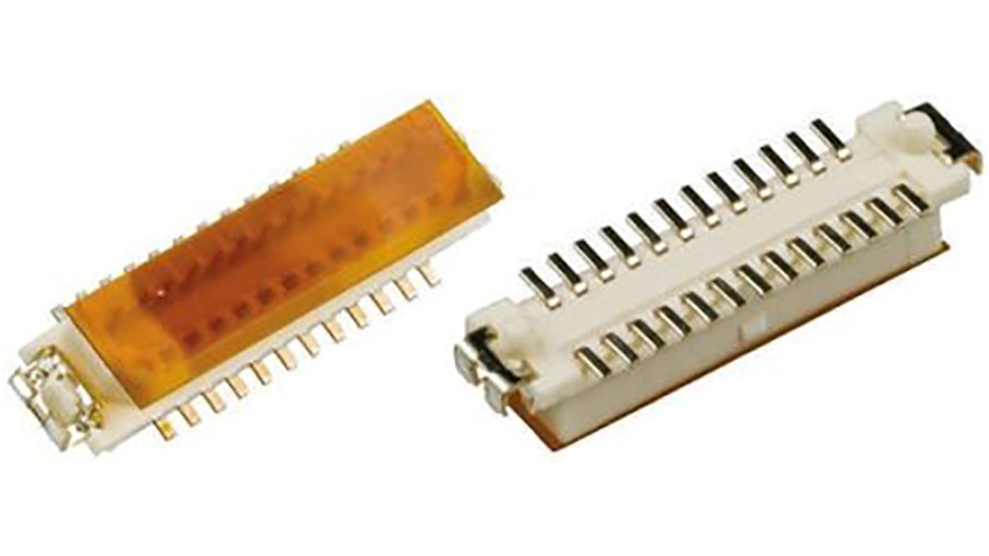 Hirose DF9 Series Straight Surface Mount PCB Socket, 31-Contact, 2-Row, 1mm Pitch, Solder Termination