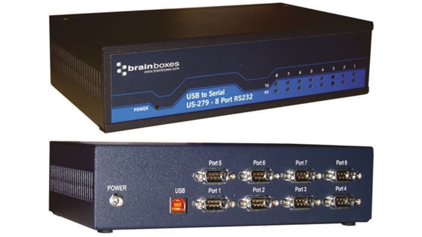 Convertisseur de signal Brainboxes, USB B vers DB-9