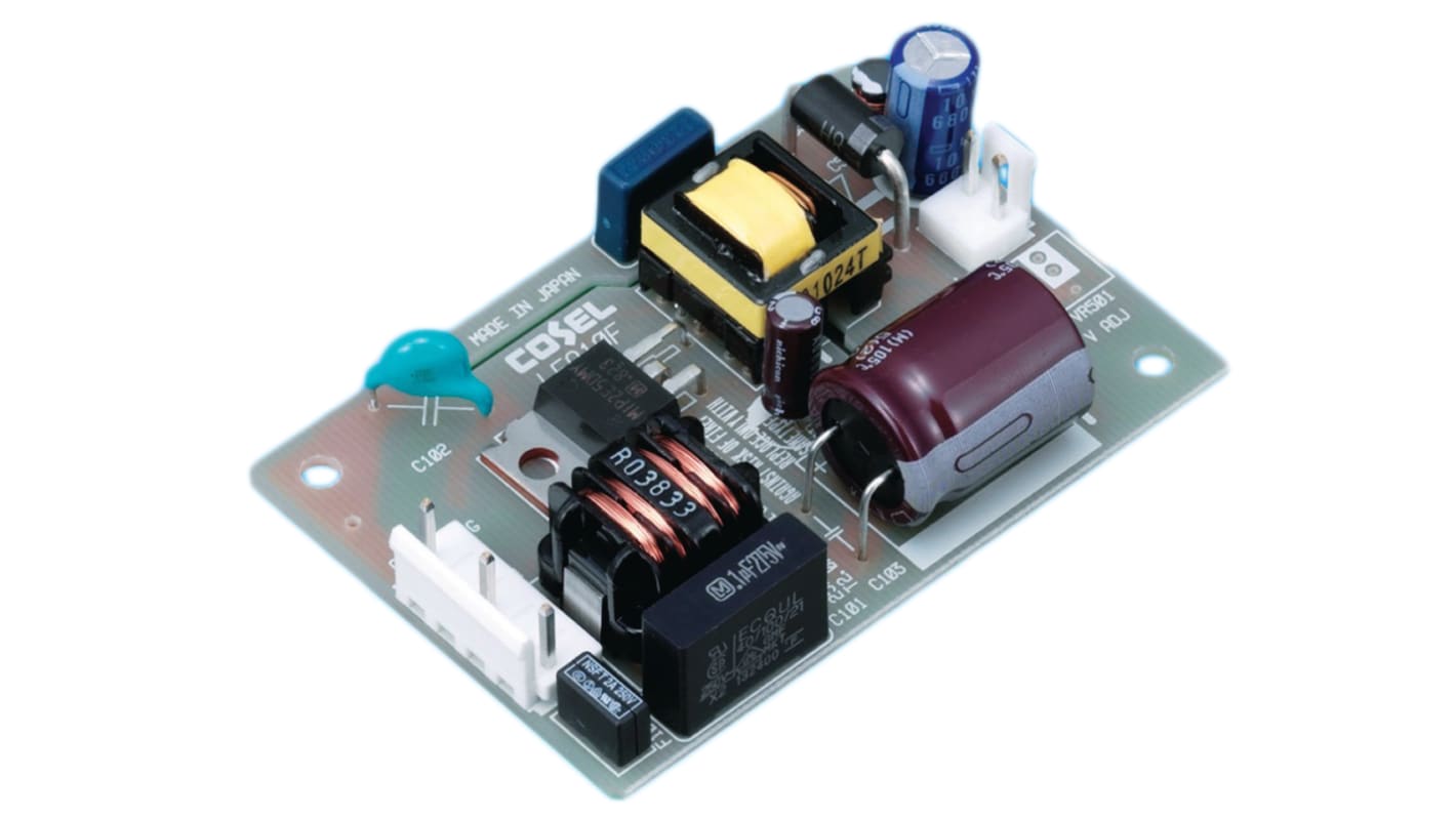Cosel Switching Power Supply, LFA10F-24, 24V dc, 500mA, 12W, 1 Output, 85 → 264V ac Input Voltage