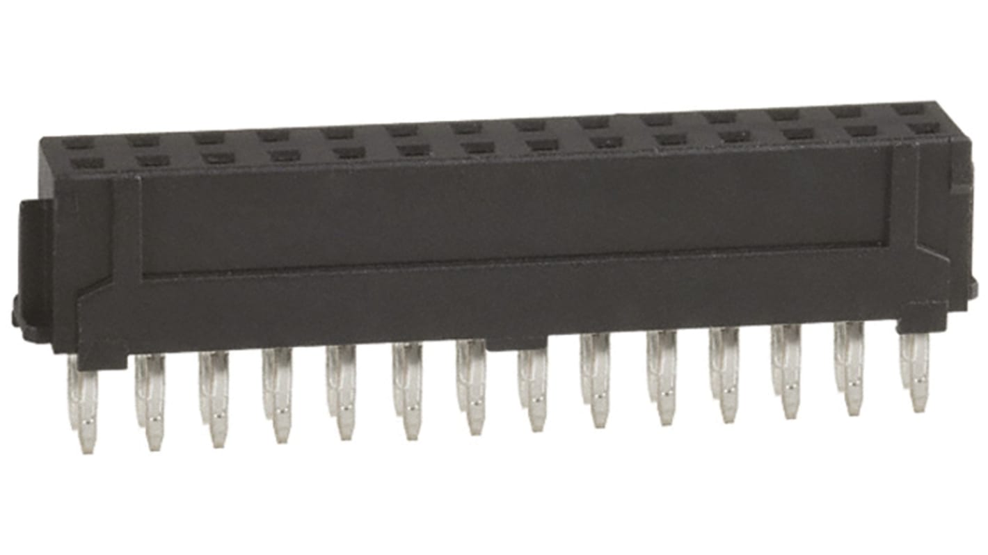 Conector hembra para PCB Hirose serie DF11, de 28 vías en 2 filas, paso 2.0mm, 2.0A, Montaje en orificio pasante, para