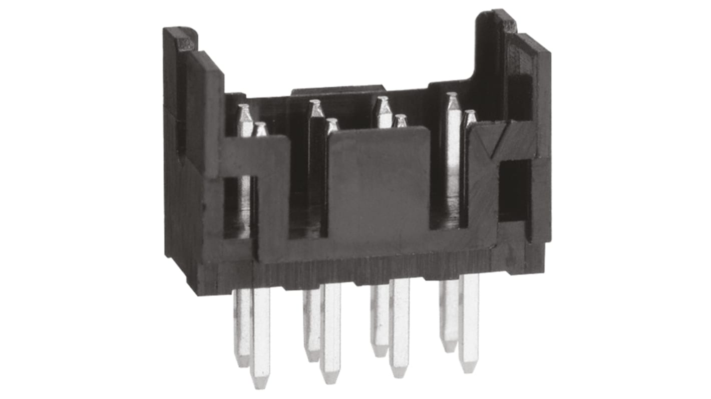 Conector macho para PCB Ángulo recto Hirose serie DF11 de 8 vías, 2 filas, paso 2.0mm, para soldar, Montaje en orificio