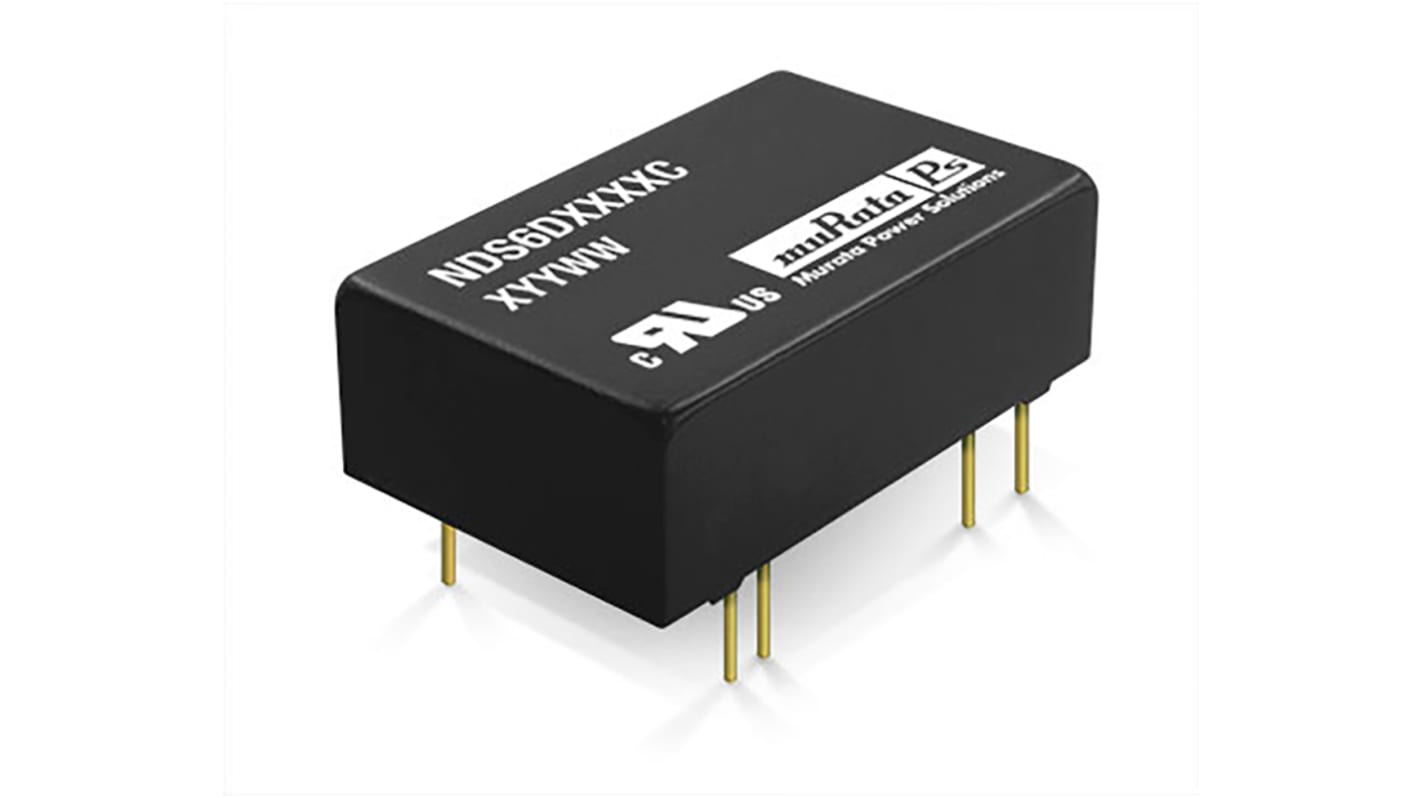 Murata Power Solutions NDS6 DC-DC Converter, ±5V dc/ ±600mA Output, 18 → 36 V dc Input, 6W, Through Hole, +85°C