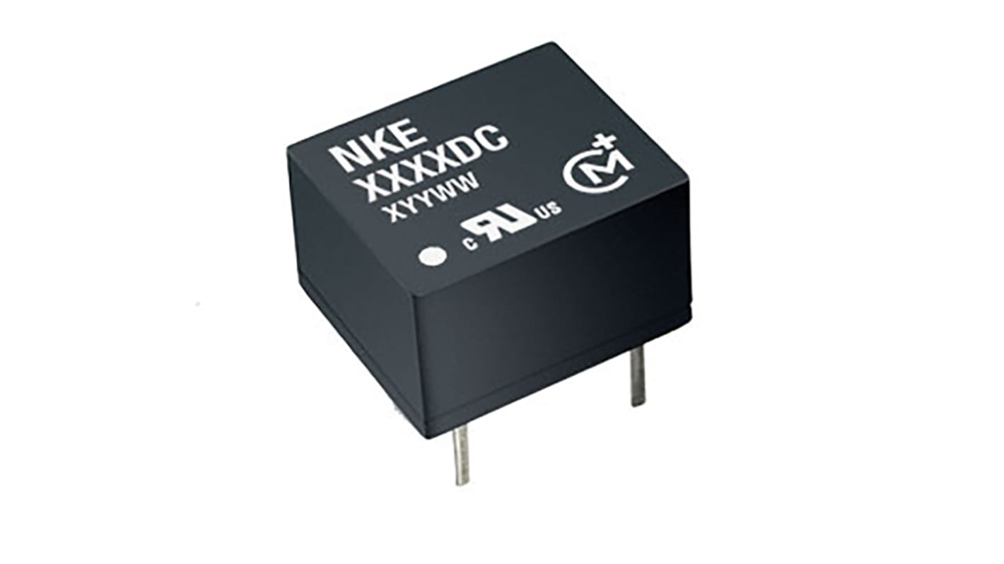 Murata Power Solutions NKE DC-DC Converter, 3.3V dc/ 300mA Output, 2.97 → 3.63 V dc Input, 1W, Through Hole,