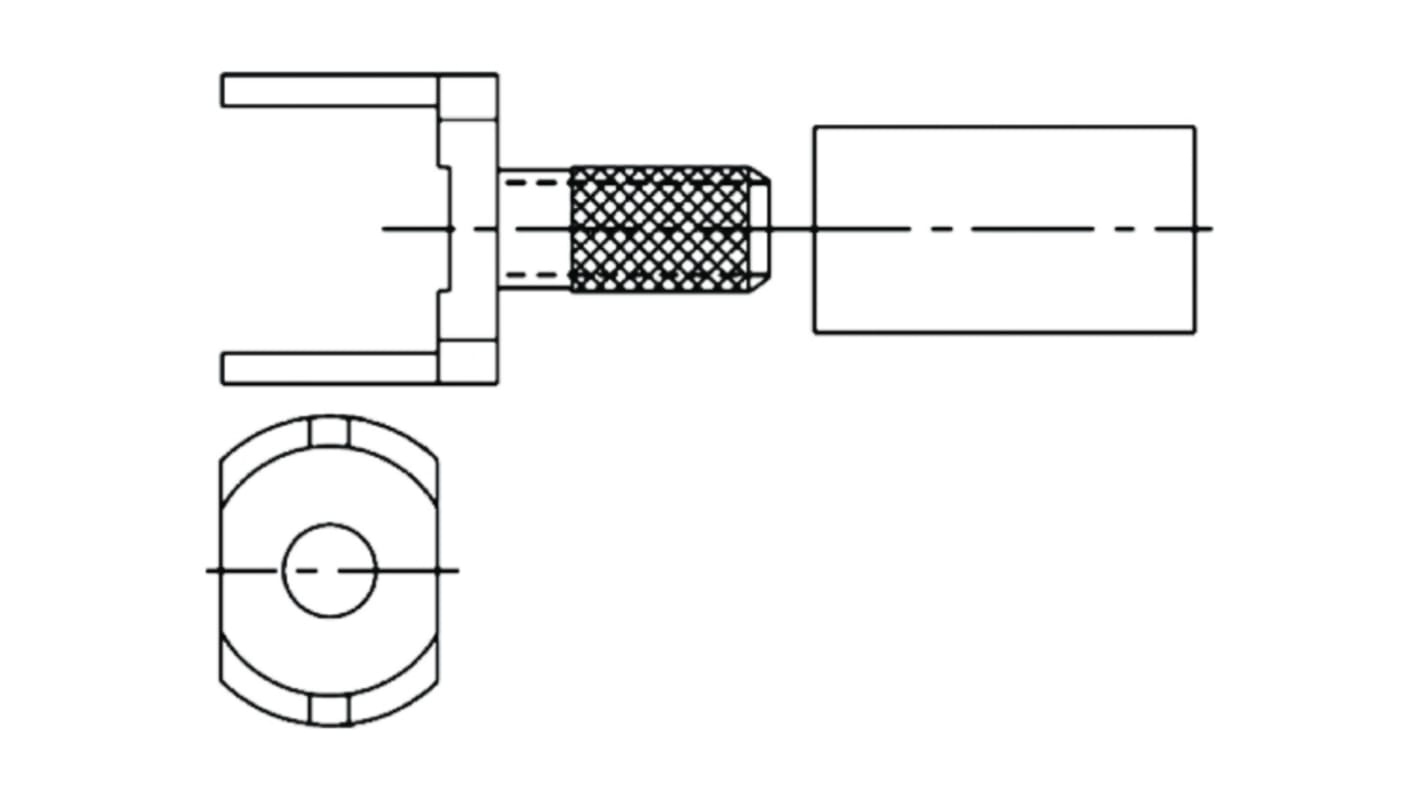 Conector BNC Amphenol TMN0111B2-3G-05, Recto, Montaje en PCB, RG174/U, RG188 A/U, RG316/U, Oro sobre níquel