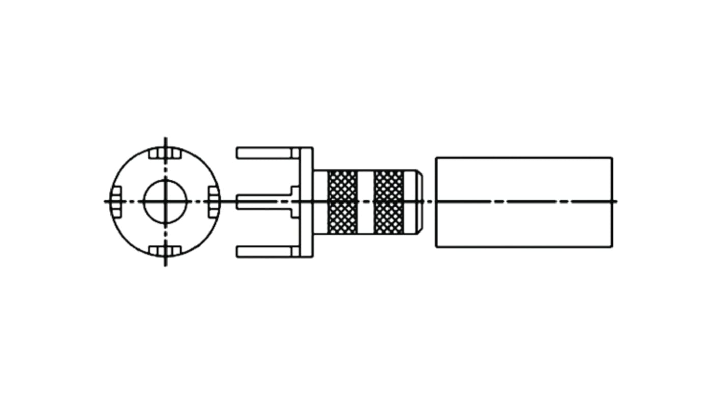 Amphenol RF Straight RF Terminator, PCB Mount, RG178 B/U, RG196 A/U