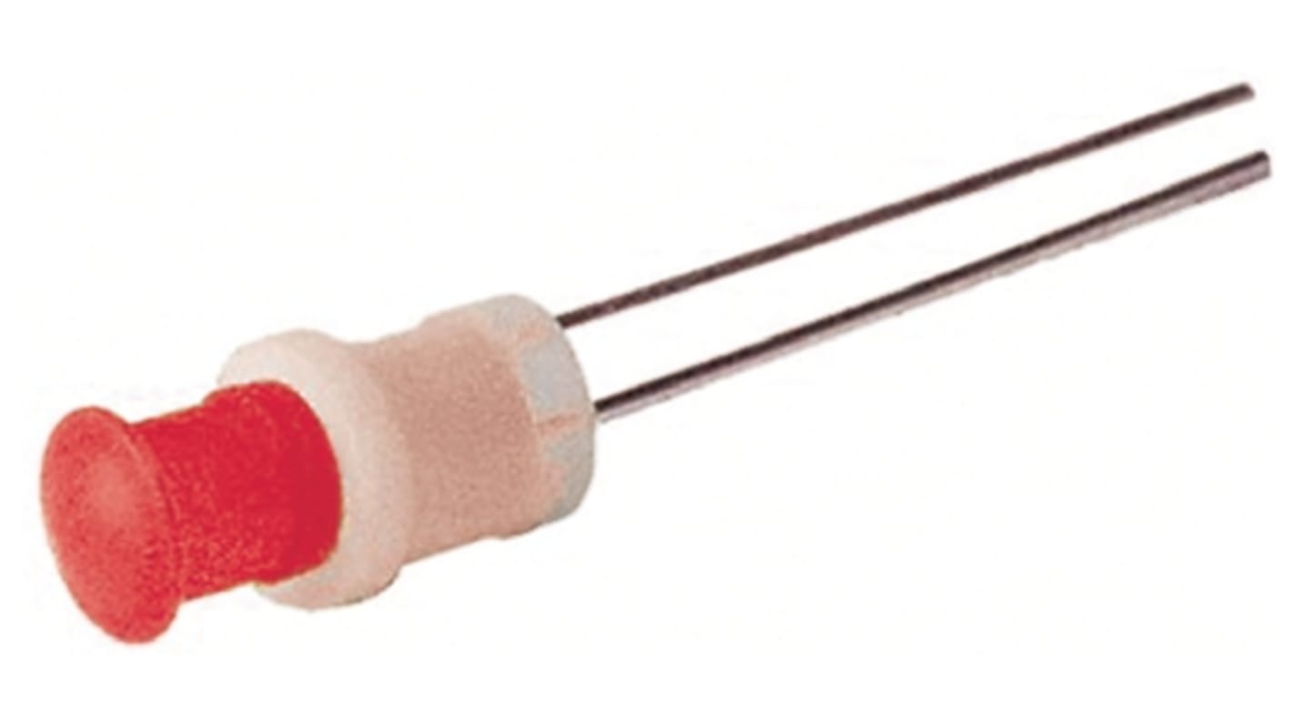 Indikátor pro montáž do panelu 5mm Zapuštěné barva Červená, typ žárovky: LED Olověné dráty, 2.2V Oxley