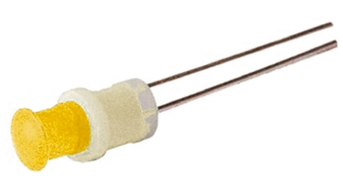 Oxley Yellow Indicator, 2.2V, 5mm Mounting Hole Size, Lead Wires Termination