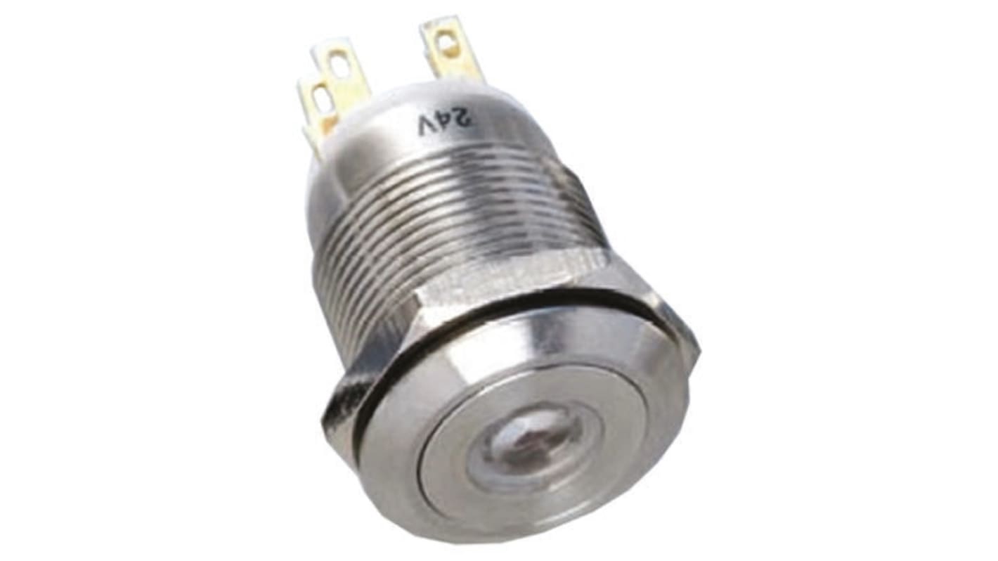 EOZ Illuminated Push Button Switch, Momentary, Panel Mount, DPDT, Green LED, IP65